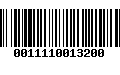 Código de Barras 0011110013200