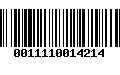 Código de Barras 0011110014214