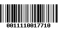 Código de Barras 0011110017710