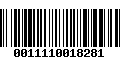 Código de Barras 0011110018281