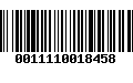 Código de Barras 0011110018458