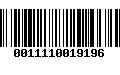 Código de Barras 0011110019196