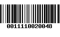 Código de Barras 0011110020048