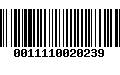 Código de Barras 0011110020239