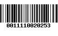 Código de Barras 0011110020253