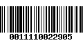 Código de Barras 0011110022905