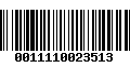 Código de Barras 0011110023513