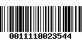 Código de Barras 0011110023544