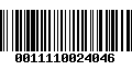 Código de Barras 0011110024046