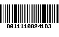 Código de Barras 0011110024183