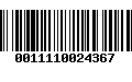 Código de Barras 0011110024367