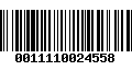 Código de Barras 0011110024558