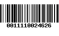 Código de Barras 0011110024626