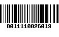 Código de Barras 0011110026019