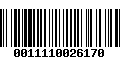 Código de Barras 0011110026170