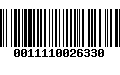 Código de Barras 0011110026330