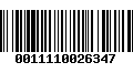 Código de Barras 0011110026347