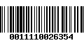 Código de Barras 0011110026354