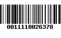 Código de Barras 0011110026378