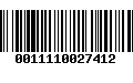 Código de Barras 0011110027412