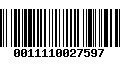 Código de Barras 0011110027597