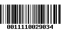 Código de Barras 0011110029034