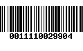 Código de Barras 0011110029904