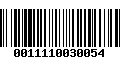 Código de Barras 0011110030054