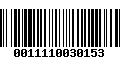 Código de Barras 0011110030153