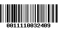 Código de Barras 0011110032409