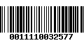 Código de Barras 0011110032577