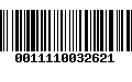 Código de Barras 0011110032621