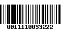 Código de Barras 0011110033222