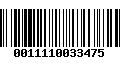 Código de Barras 0011110033475