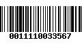 Código de Barras 0011110033567