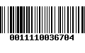 Código de Barras 0011110036704