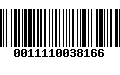 Código de Barras 0011110038166