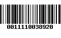 Código de Barras 0011110038920