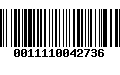 Código de Barras 0011110042736