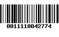 Código de Barras 0011110042774