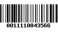 Código de Barras 0011110043566