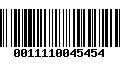 Código de Barras 0011110045454