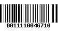 Código de Barras 0011110046710