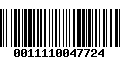 Código de Barras 0011110047724