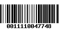 Código de Barras 0011110047748