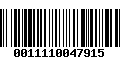 Código de Barras 0011110047915