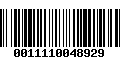 Código de Barras 0011110048929