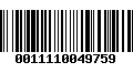 Código de Barras 0011110049759