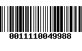 Código de Barras 0011110049988