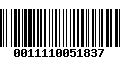 Código de Barras 0011110051837